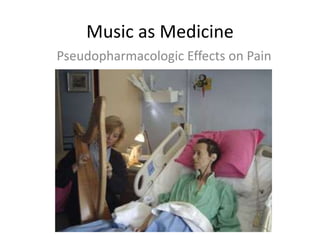 Music as Medicine
Pseudopharmacologic Effects on Pain
 