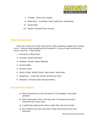 Which music instrument should you take up? | PDF
