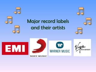 Major record labels and their artists 