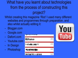 Front CoverOn the front cover of my magazine I tried to attract the audience as well as I could, because this is what they are going to see first on the shelf before picking it up. I had to make sure it was different from any other magazine and I did this in many ways:White background