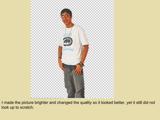 I made the picture brighter and changed the quality so it looked better, yet it still did not look up to scratch. 