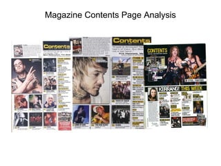 Magazine Contents Page Analysis 
