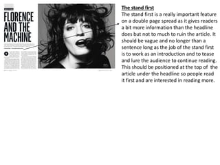 Standfirst Magazine Examples Music magazine double page spread anaylysed new version | PPTX