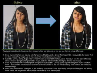 Those that are highlighted in green on the left, are the main headlines and features of my music magazine. As you can see I have used well known names, in which a lot of people are huge fans of these celebrities such as Usher and Mariah Carey since they have been in the music industry for a long period of time.Since ‘Lola Parmar’ is portrayed as an international teen superstar. She is the main feature throughout the whole magazine issue, as she is on the front cover, contents page and she has a full double page spread article.This is something big that BBC Magazines would introduce to their institution (producers) as a big success in the magazine industry. As ‘Quality’ will be a new magazine on the market, next to the BBC’s current magazines “Top Of The Pops” and “Music”.Also in the magazine their features a sum of competitions that would please readers and my target audience, as readers will have the chance to win signed copies of new albums that are doing successful in the charts, and the chance to go to the biggest awards ceremonies in music.With so much variation in my magazine, I believe BBC Magazines would definitely distribute my magazine, because it’s  creative, original and different and I believe that people would enjoy reading it.