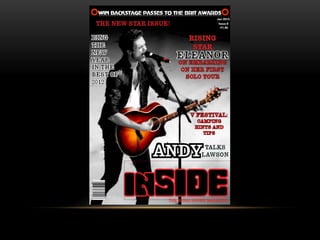 Music magazine implementation front page