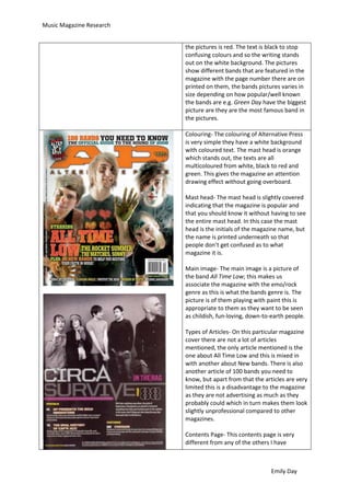 Music Magazine Analysis