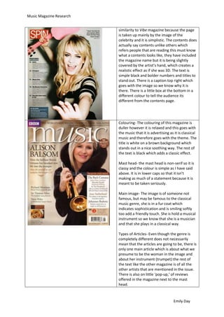 Music Magazine Analysis