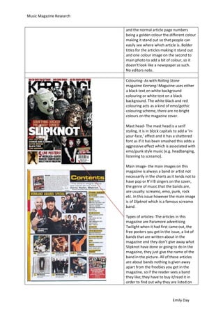 Music Magazine Analysis