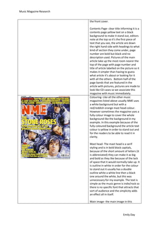 Music Magazine Analysis