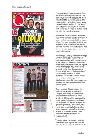 Music Magazine Analysis