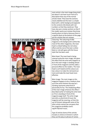 Music Magazine Analysis