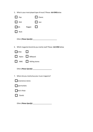 Blank Questionnaire | DOCX