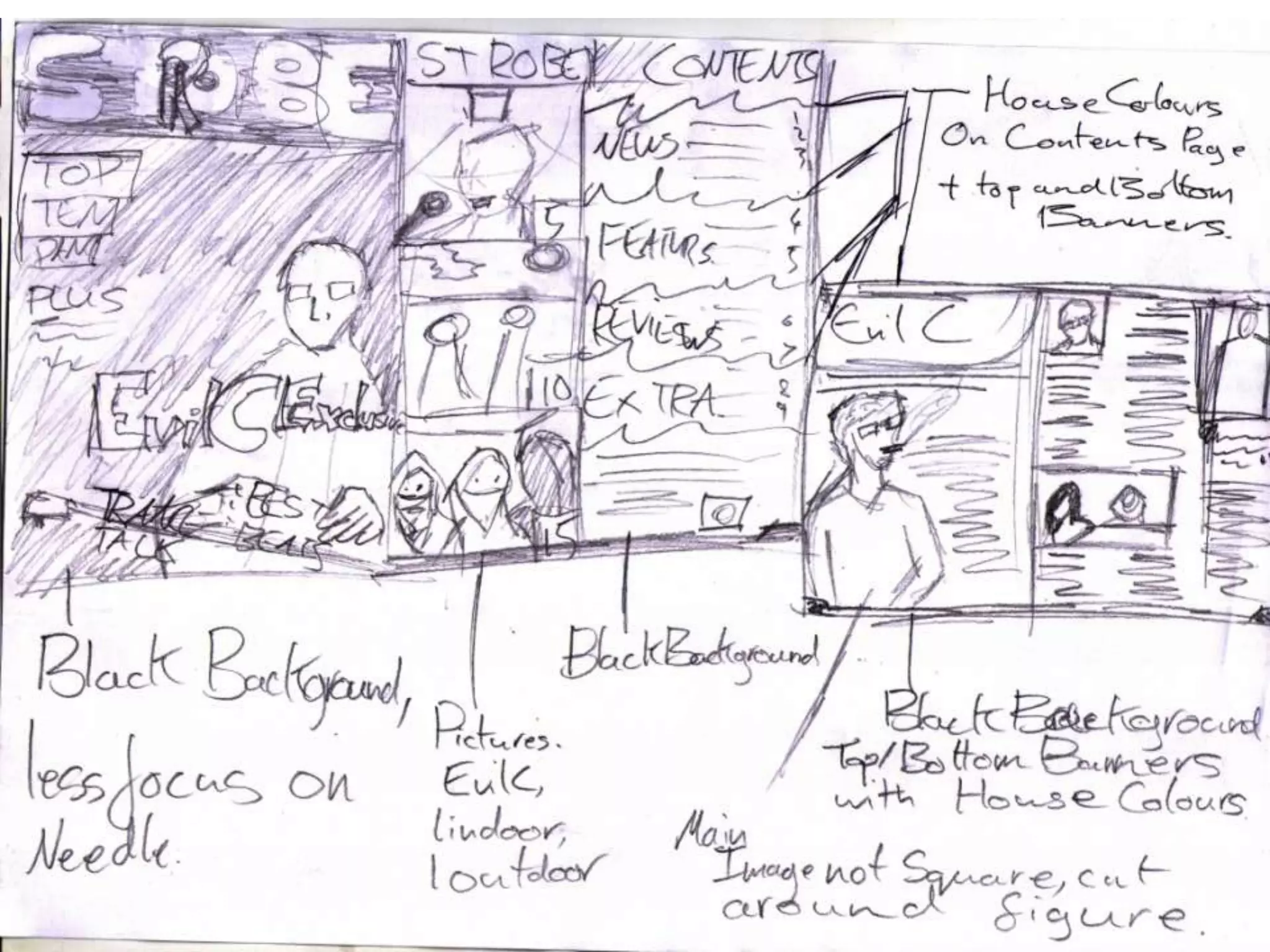 Music Magazine Sketch Development