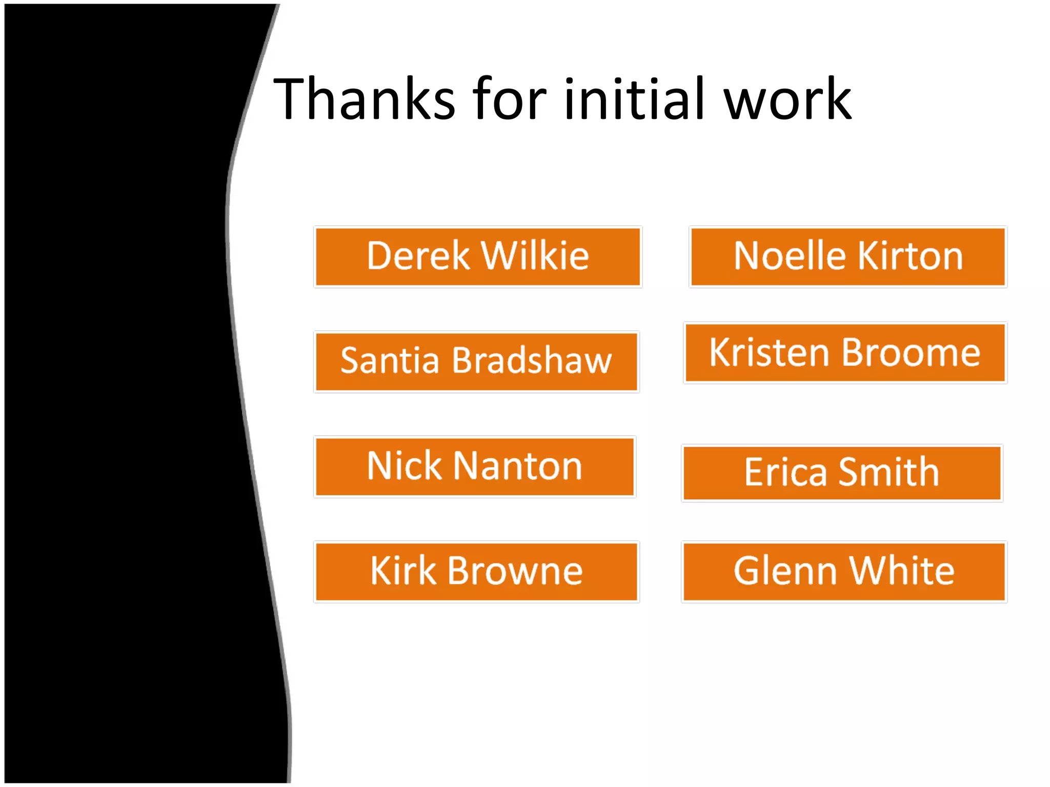 Thanks for initial work 