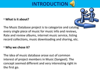 Song Database Music management system | PPT