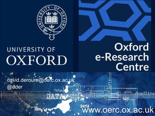 www.oerc.ox.ac.uk
david.deroure@oerc.ox.ac.uk
@dder
 