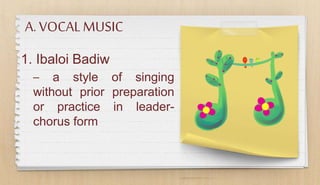 Music of the Cordillera,Mindoro, Palawan and Visayas | PPTX