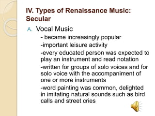 Music of the Renaissance Period | PPSX