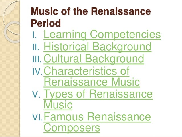 music of the renaissance Selected titles published since 2000 providing an overview of medieval and renaissance music for more books search the ucla library. music of the renaissance Selected titles published since 2000 providing an overview of medieval and renaissance music for more books search the ucla library.