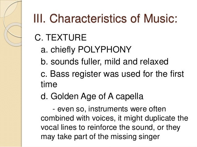 Music of the Renaissance Period