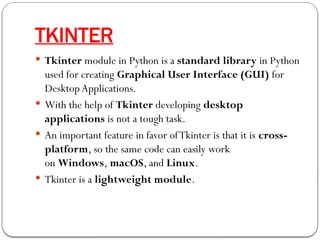 Music Player().pptx using python and tkinter | PPT