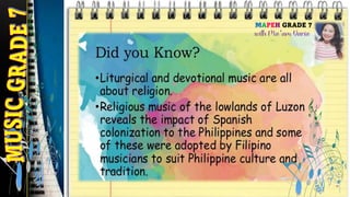 Music Grade 7 QUARTER 1 Lesson 1-2 MUSIC OF LOWLANDS OF LUZON | PDF