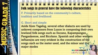 Music Grade 7 QUARTER 1 Lesson 1-2 MUSIC OF LOWLANDS OF LUZON | PDF