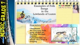 Music Grade 7 QUARTER 1 Lesson 1-2 MUSIC OF LOWLANDS OF LUZON | PDF