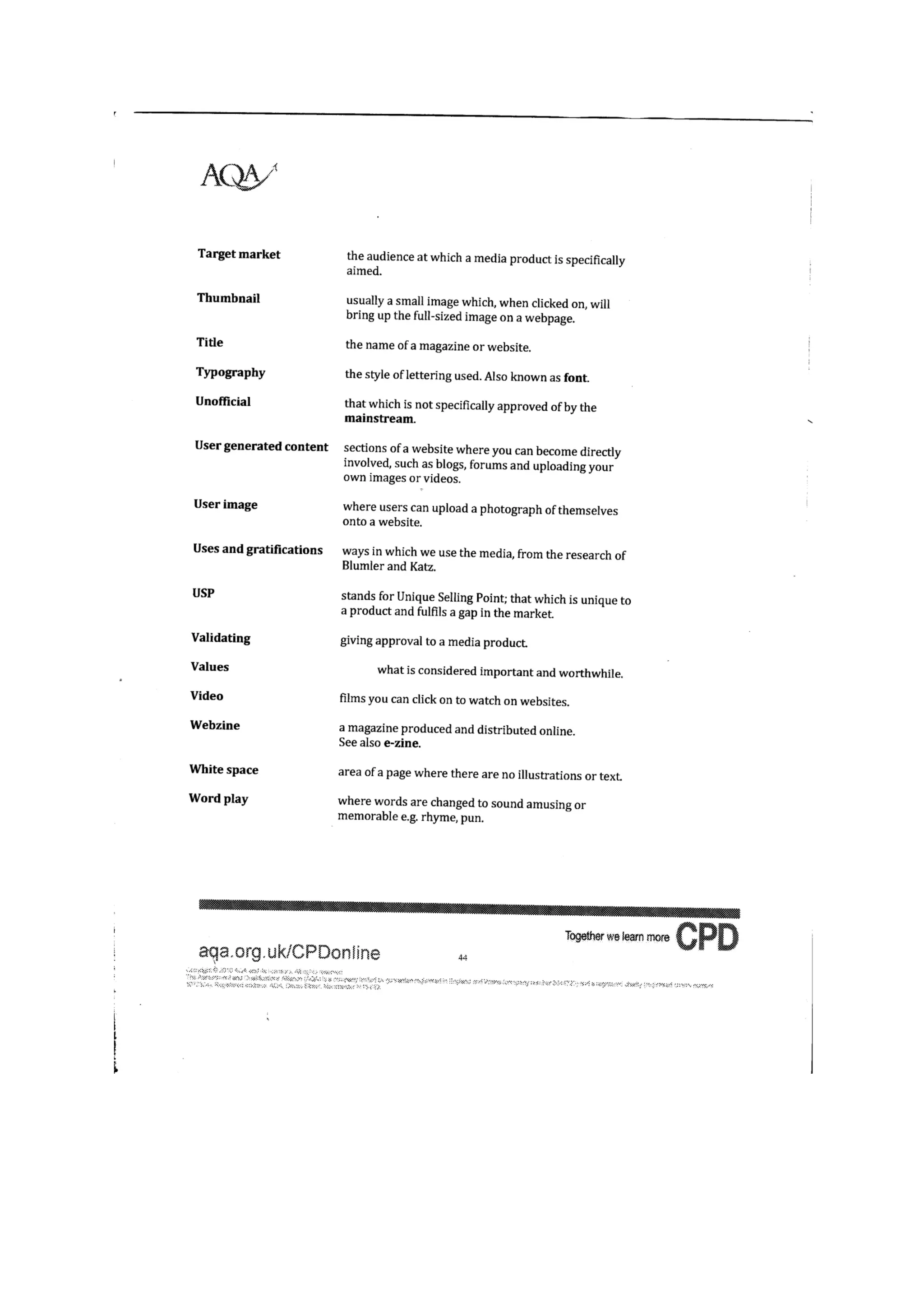 Music press key terms