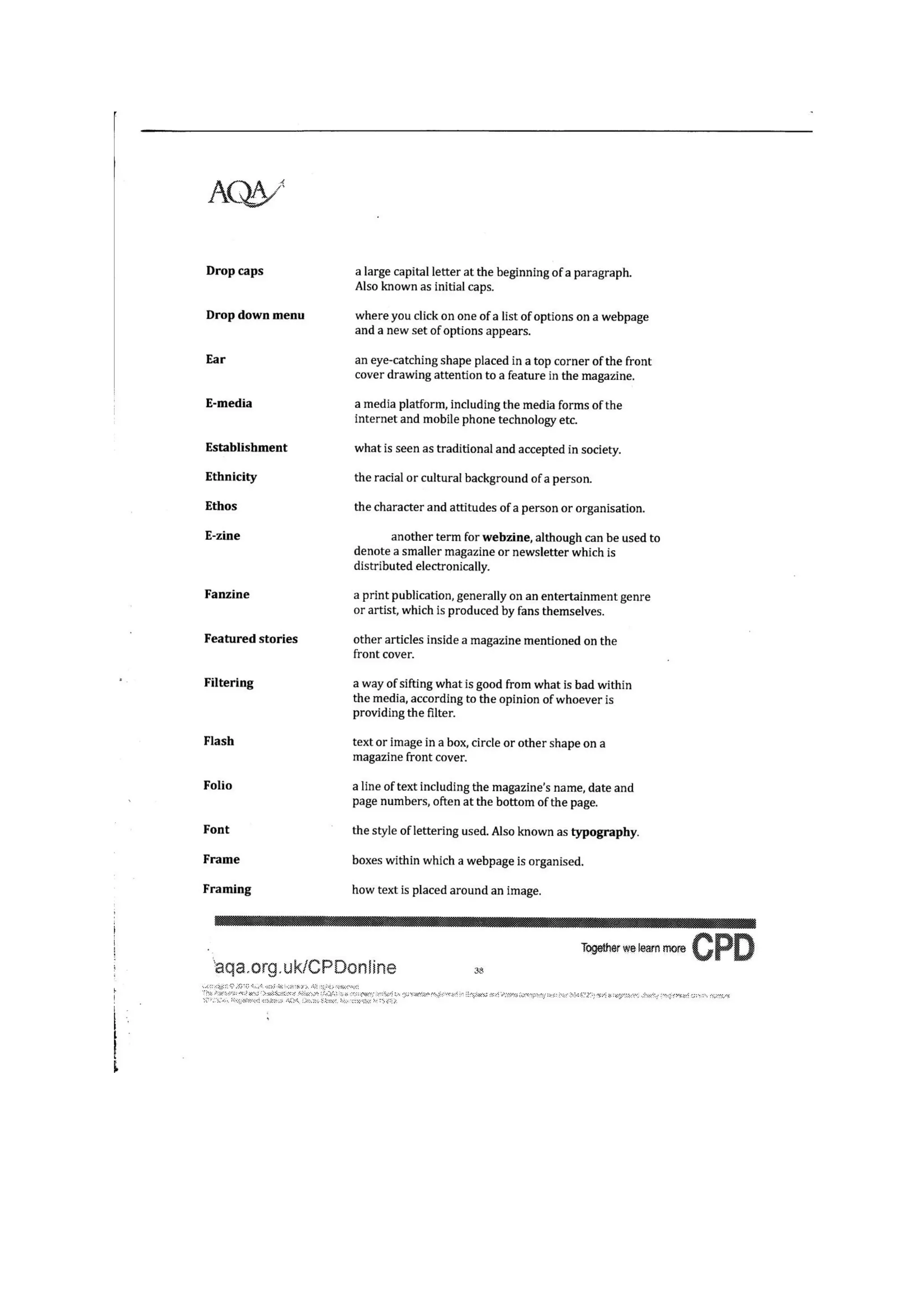 Music press key terms