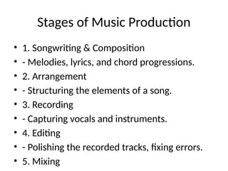 Song Production Process The Art and Science of Music Production: A Creative Journey | PPT