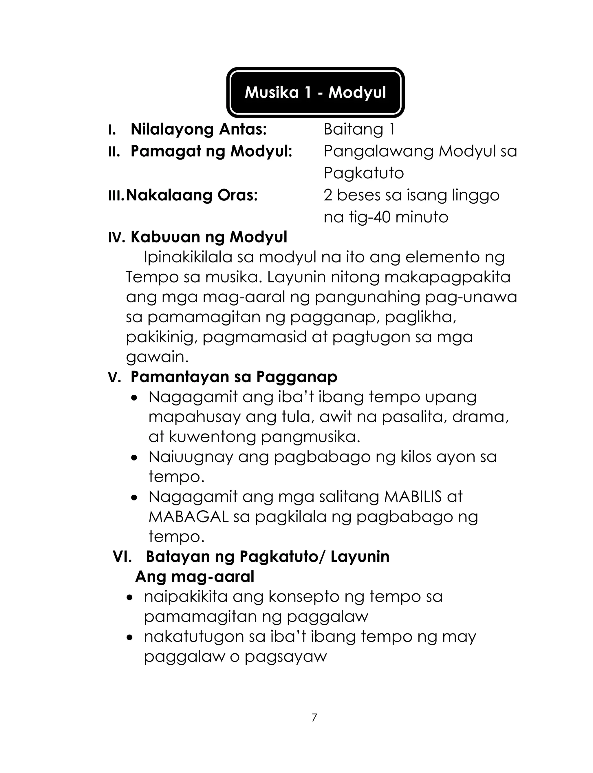 K TO 12 GRADE 1 LEARNING MATERIAL IN MUSIC (Q1-Q2) | PDF