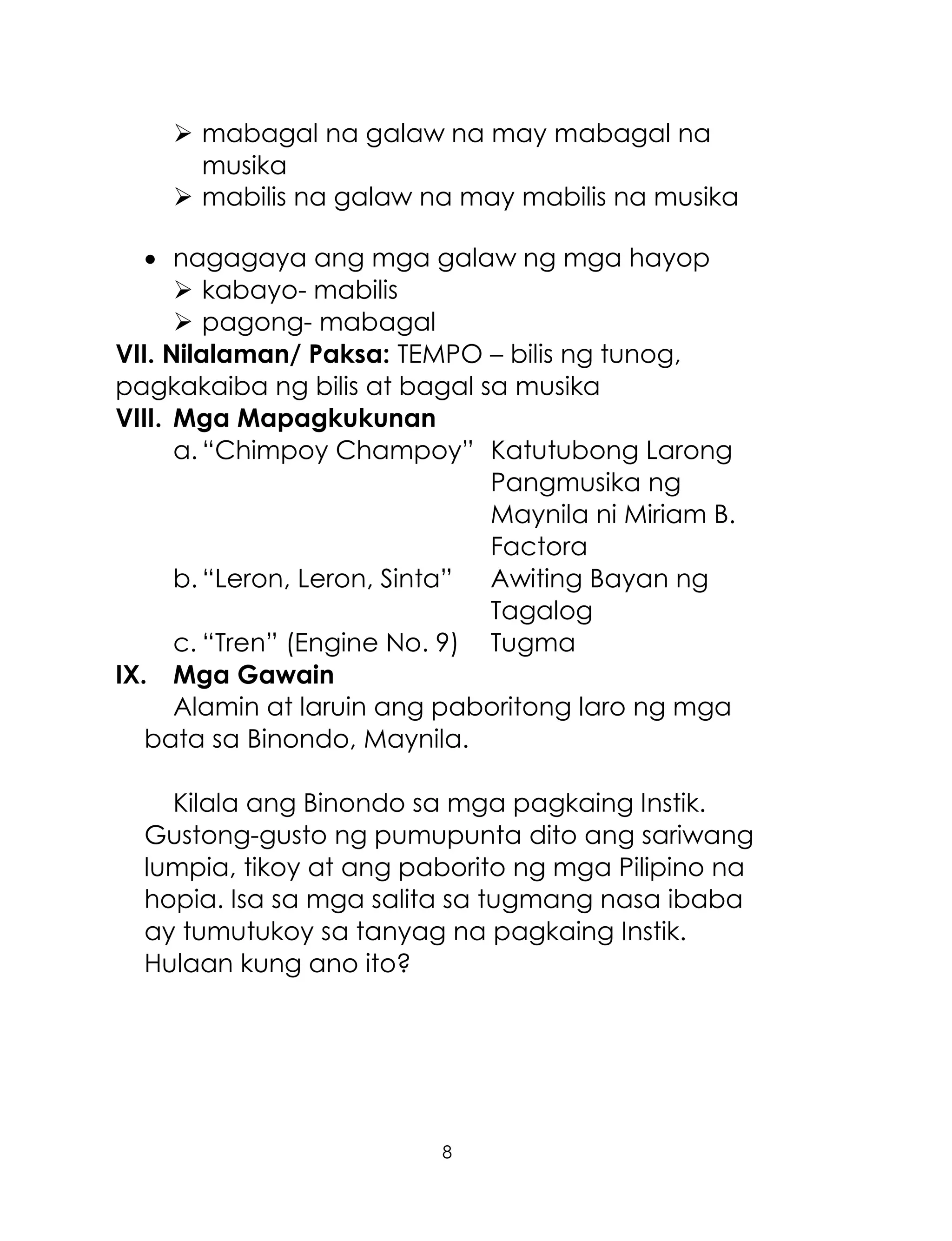 K TO 12 GRADE 1 LEARNING MATERIAL IN MUSIC (Q1-Q2) | PDF