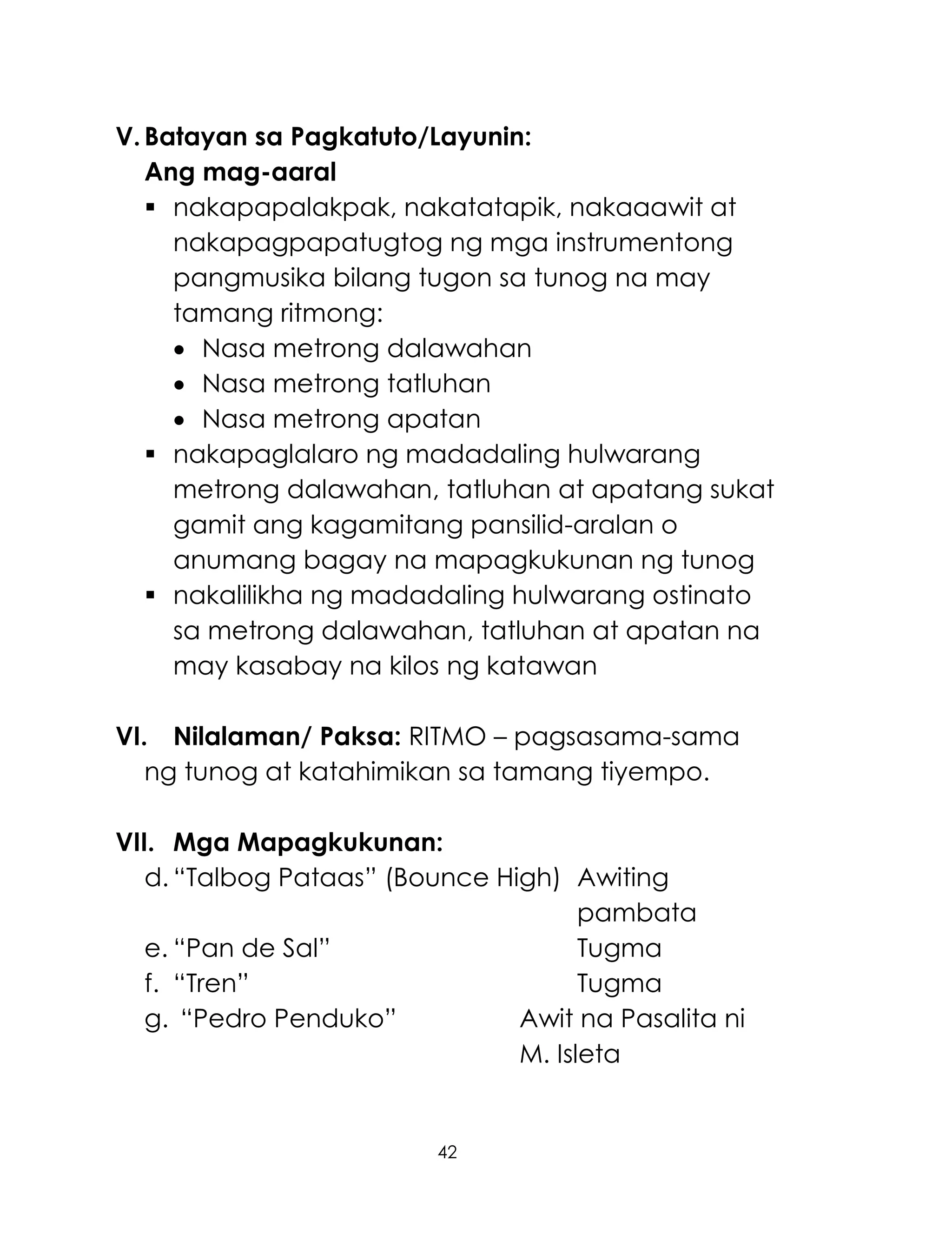 K TO 12 GRADE 1 LEARNING MATERIAL IN MUSIC (Q1-Q2) | PDF