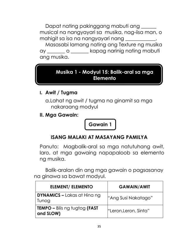 K TO 12 GRADE 1 LEARNING MATERIAL IN MUSIC (Q3Q4)