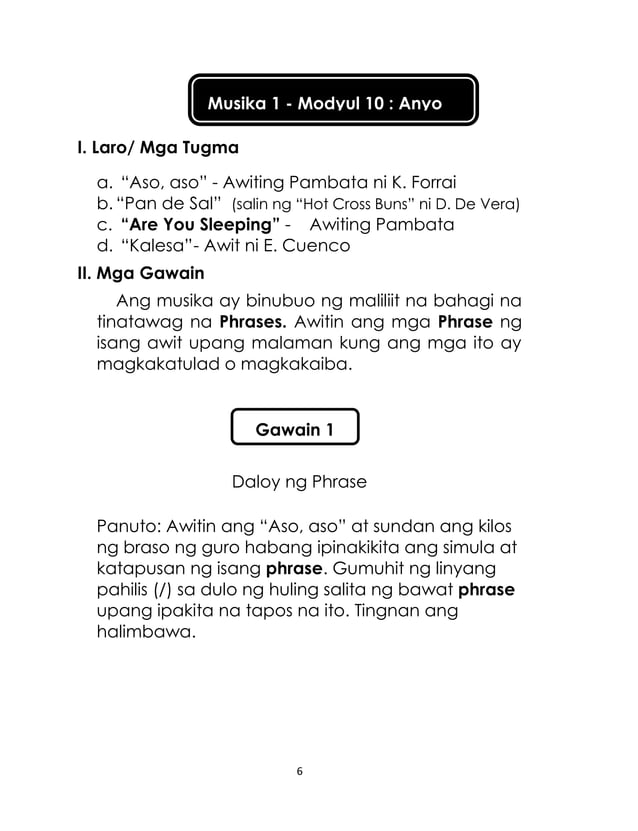 K TO 12 GRADE 1 LEARNING MATERIAL IN MUSIC (Q3Q4)