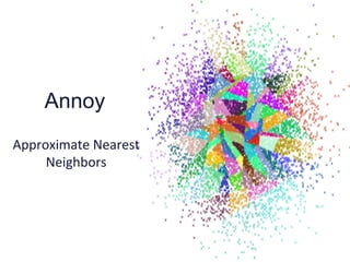 Annoy
Approximate	
  Nearest	
  	
  
Neighbors	
  
	
  
 