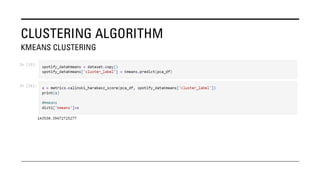 CLUSTERING ALGORITHM
KMEANS CLUSTERING
 