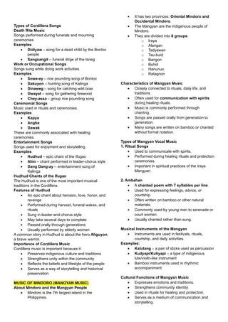 Comprehensive Overview of Philippine Folk Music Traditions in K-12 ...