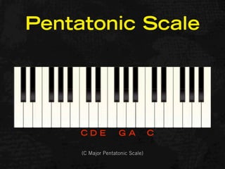 Pentatonic Scale




     CDE            GA            C

     (C Major Pentatonic Scale)
 