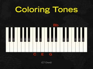 Coloring Tones
                     Bb




    C   E      G

        (C7 Chord)
 