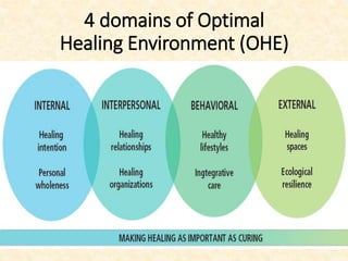 4 domains of Optimal
Healing Environment (OHE)
 