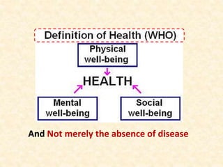 And Not merely the absence of disease
 