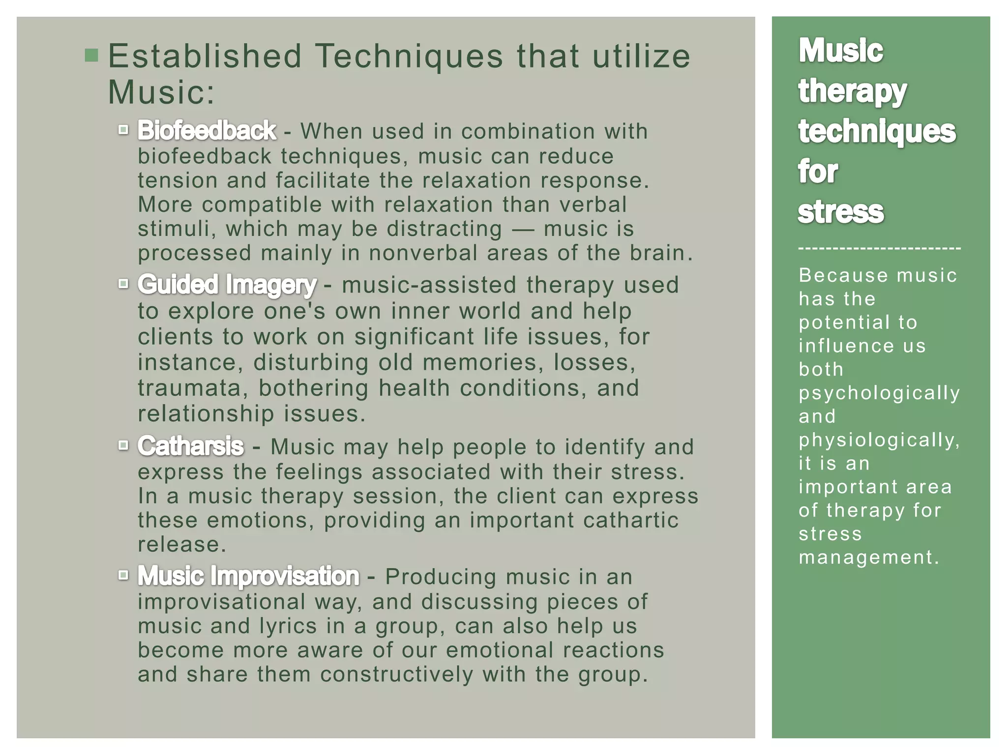 Music therapy for stress pp | PPTX