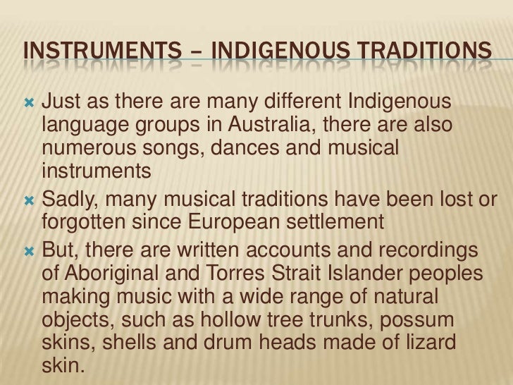 Torres Strait Islander Musical Instruments Torres Strait Islander Musical Instruments