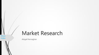 Market Research
Abigail Kernaghan
Music
Video
 