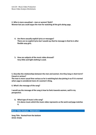 Music video analysis_worksheets_ms_word_version | PDF