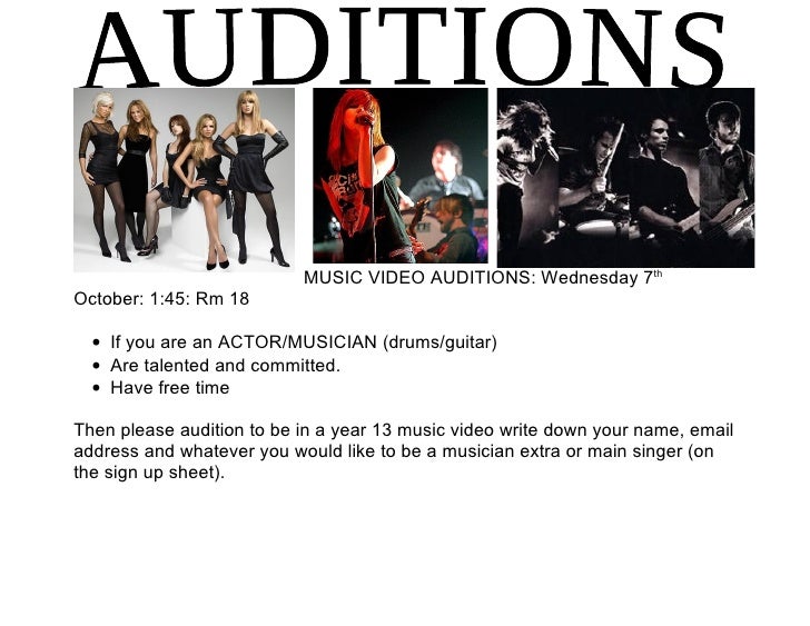 Music Video Auditions Poster