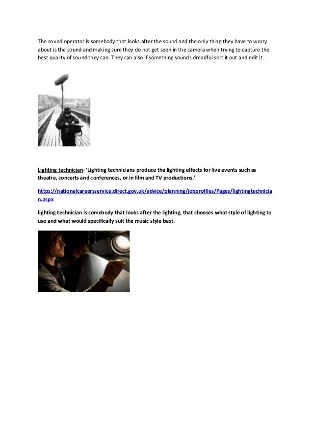 Music video job roles