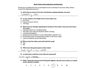 Music video post production questionnaires